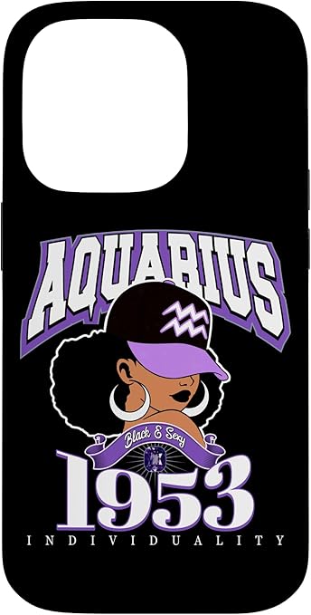 Aquarius 1953 Afro Queen Zodiac Birthday Gifts Case for iPhone 14 Pro