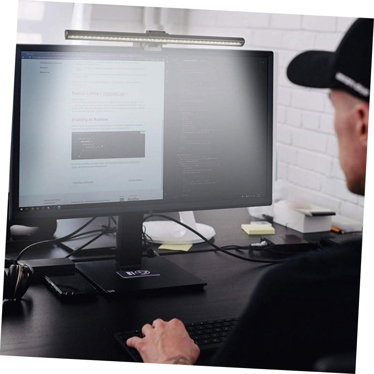 1set Led Computer Monitor Light USB Connection Three Lighting Modes for Eye Care Clip Design for Desk Use for Home Office and Workstations