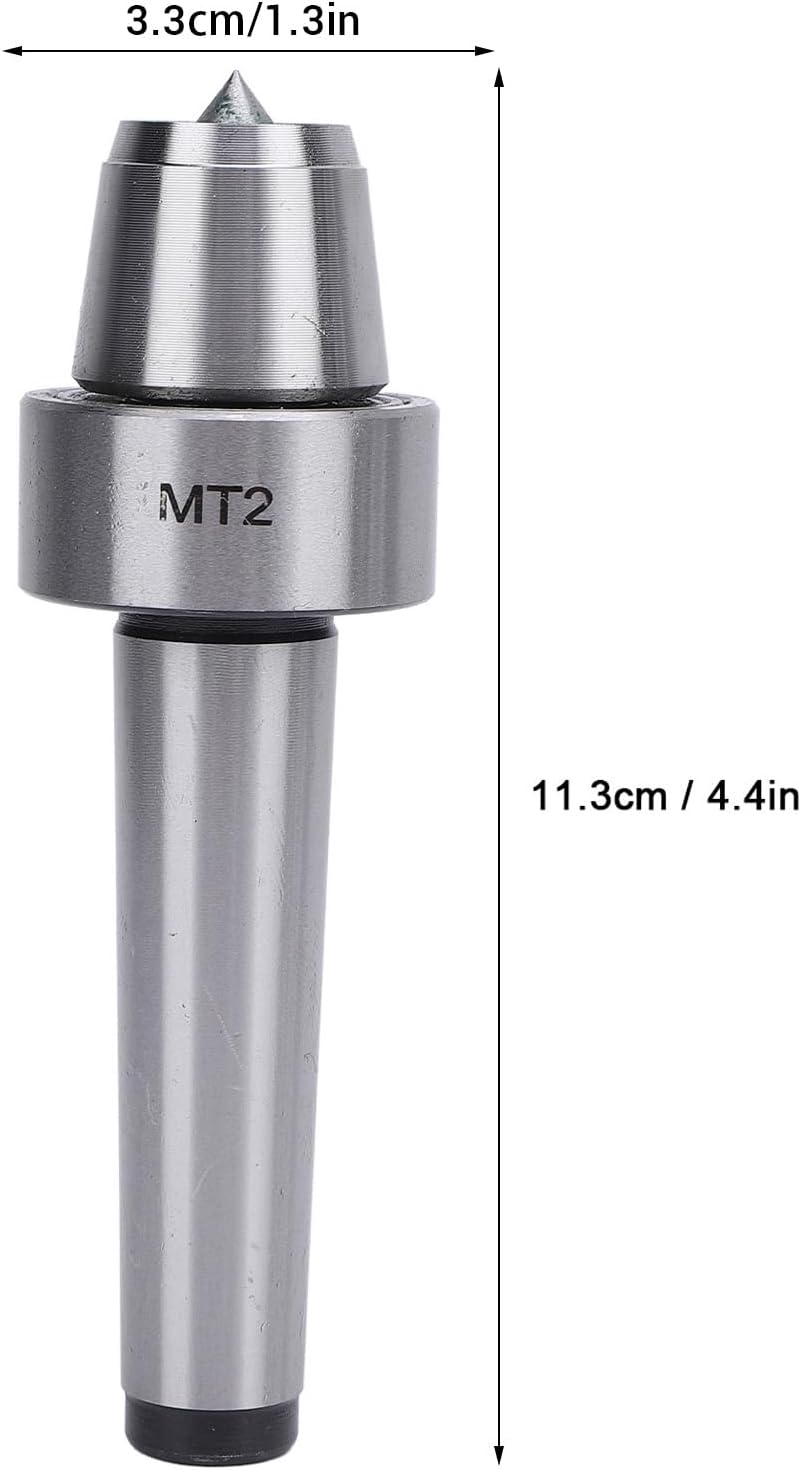 MT2 Live Center Cup, Ball Bearing Tailstock Support Center with Cup and Point Tip for Wood Metal Lathes