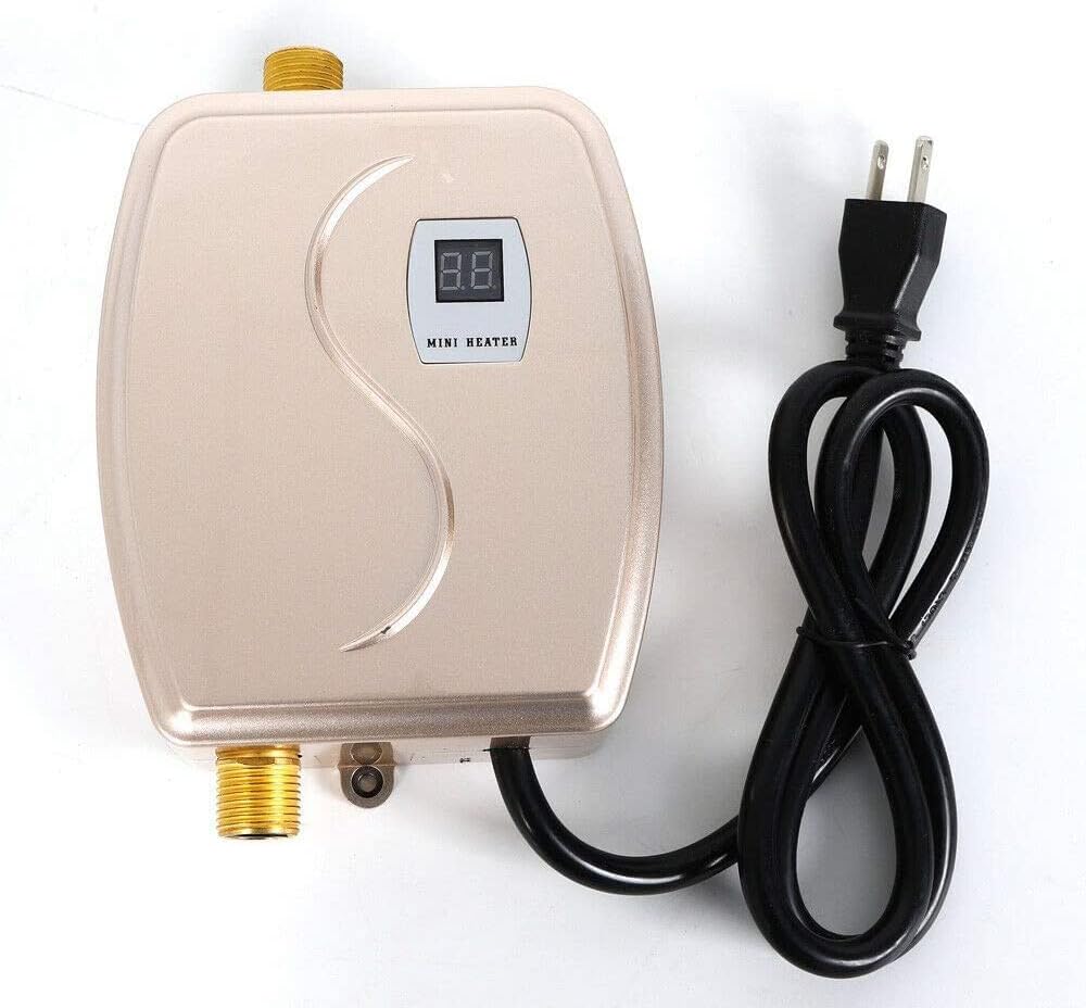 Tankless Hot Water Heater System 110V 3000W Mini Instant Electric Water Heater Portable Wall Floor Mount Water Heater Shower for Kitchen Bath Home Use - - 