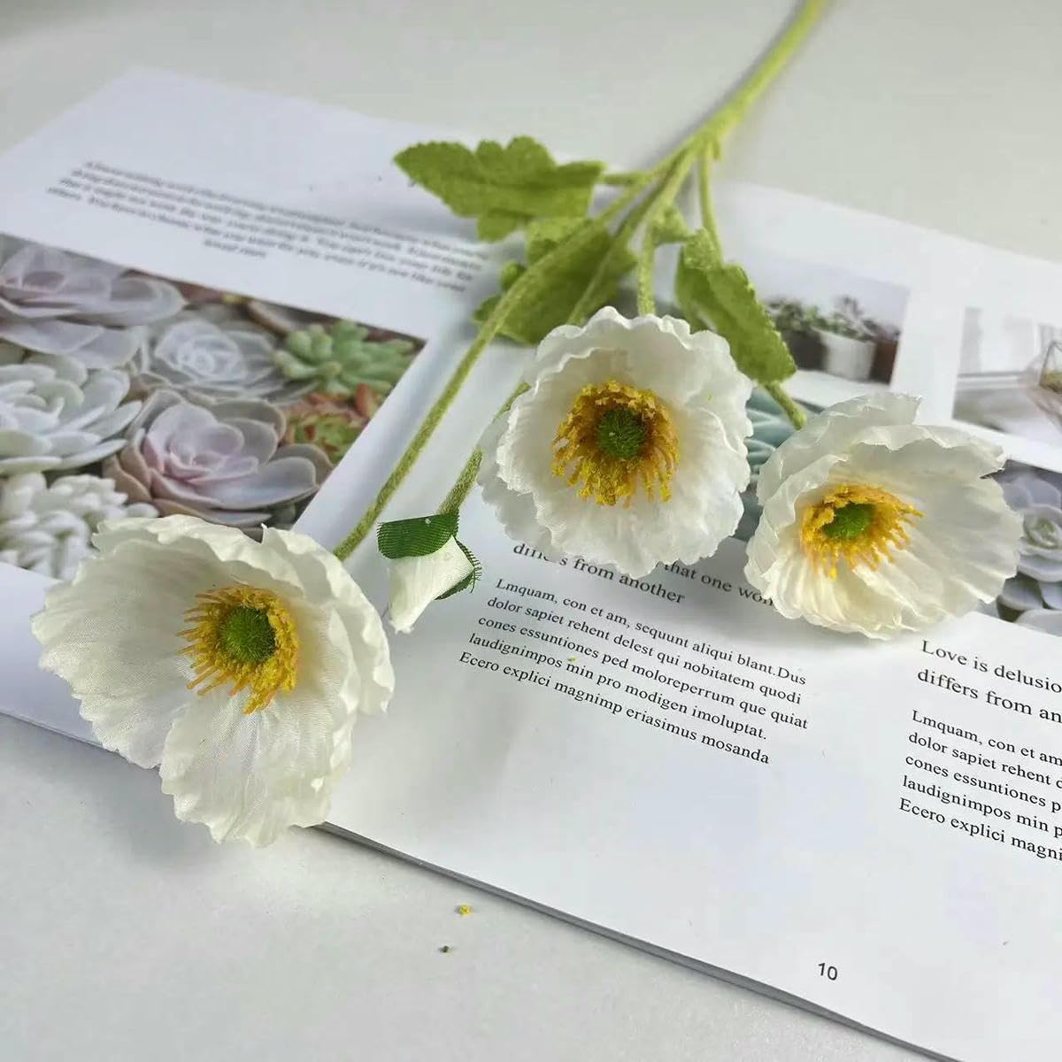 CVJdfhRE fake flowers， Artificial Flowers Bouquet Silk Fake For Home Decor Garden Marriage Party Wedding Decoration DIY Vase Accessories(White)