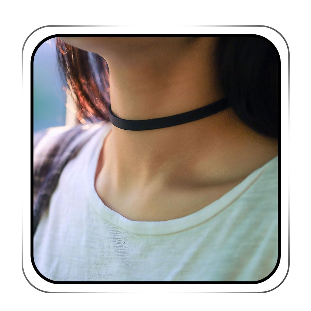 JAKAWIN Black Choker Necklace Costume Halloween Chokers Cowgirl Leather Neck Chain for Women NK129