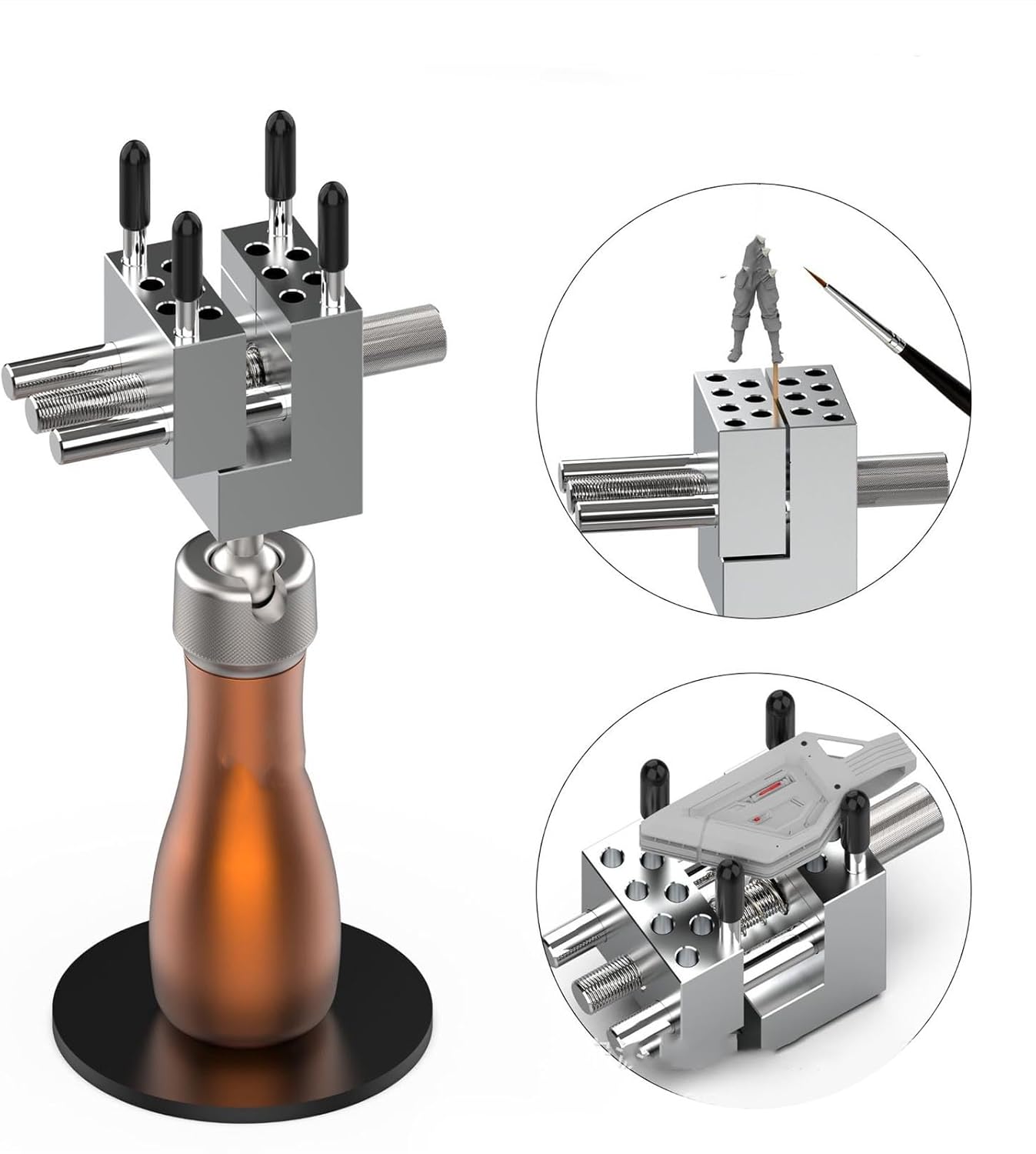 Asixxsix Mini Vise Table Top Clamp, 30mm Grip Width Adjustable Small Bench Vice with Handle and Base Portable Metal Workbench Vises for Hobby Craft Jewelry Watch Electronics