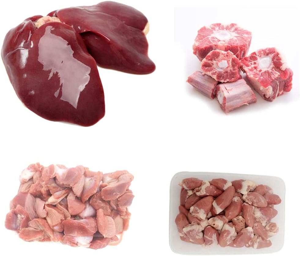 Offal Box – Premium 4-Ingredient Selection | Chicken Liver, Hearts, Gizzards & Scottish Oxtail | Fresh, Halal, High-Protein Cuts Ideal for Stews, Grilling & Pet Food