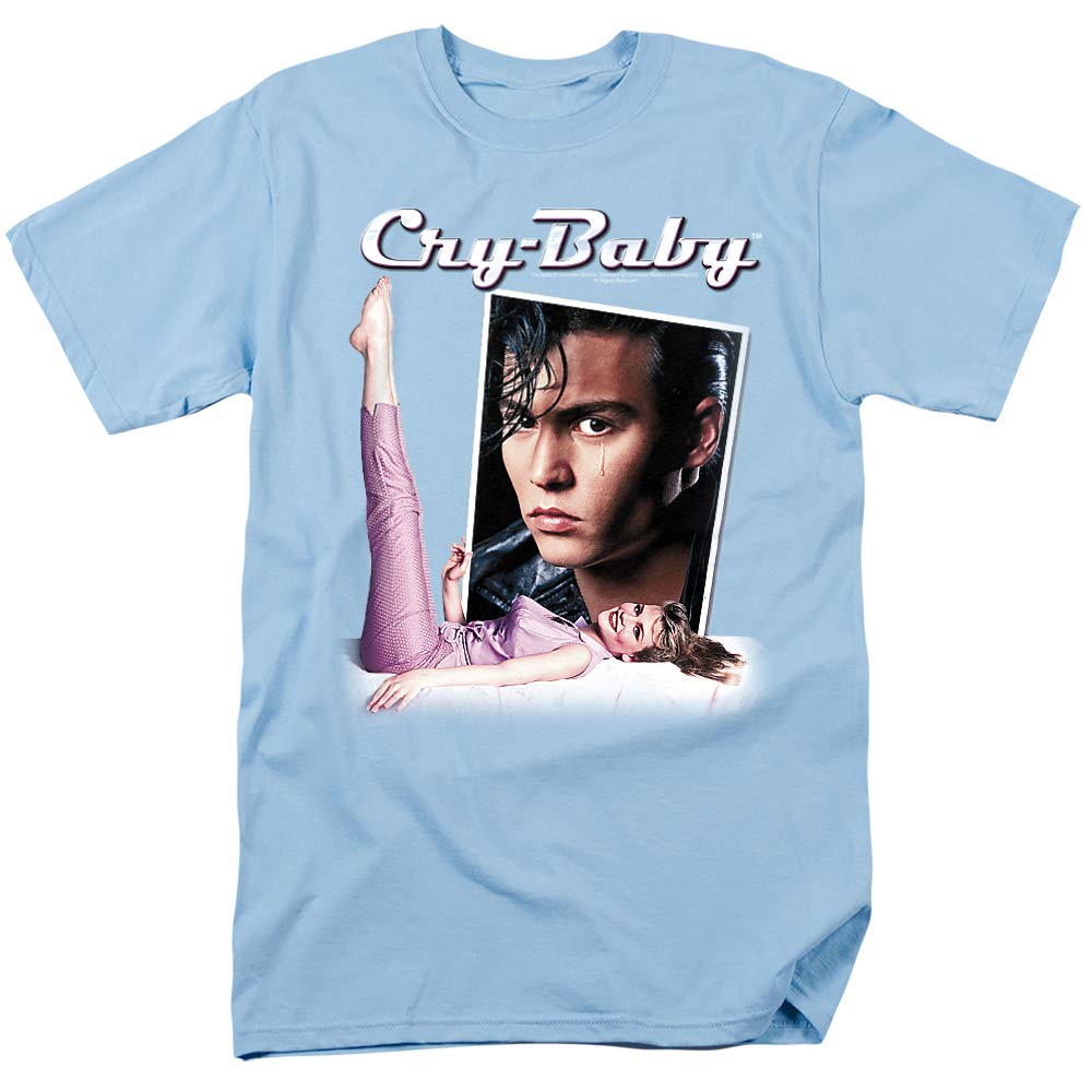 Cry Baby Title Unisex Adult T-Shirt, Light Blue, Medium