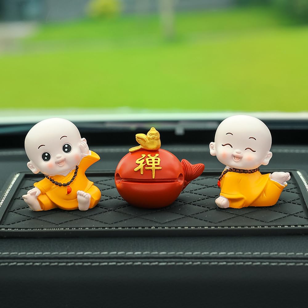 Amazon.co.jp: かわいい赤ちゃんの僧侶像、樹脂の幼年期の蓮の葉の僧侶