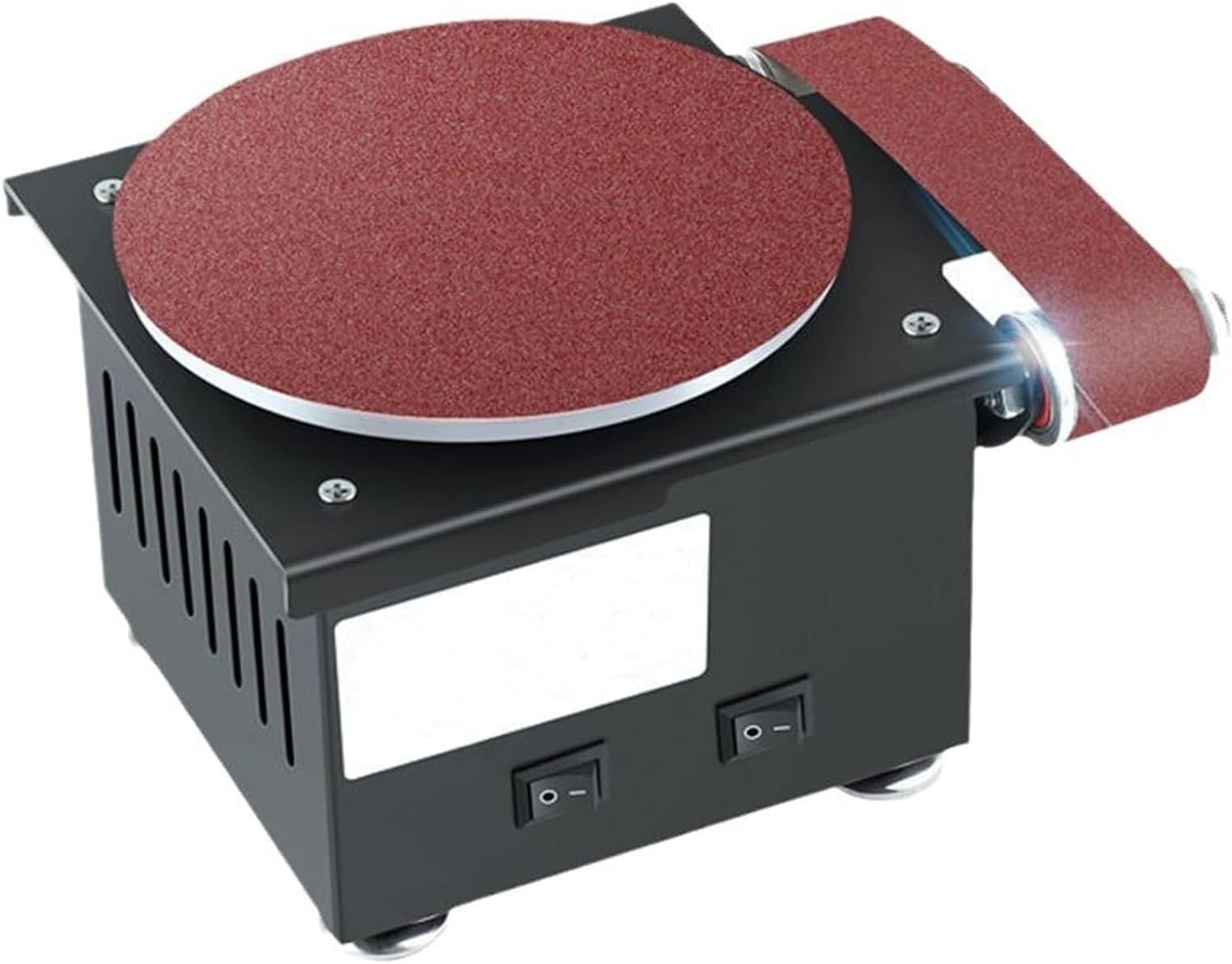 Electric Bench Grinder Sander, 6 Inch Mini Disc Sander with 7 Adjustable Speeds up to 8000 RPM for DIY Grinding of Metal, Wood, and Aluminium