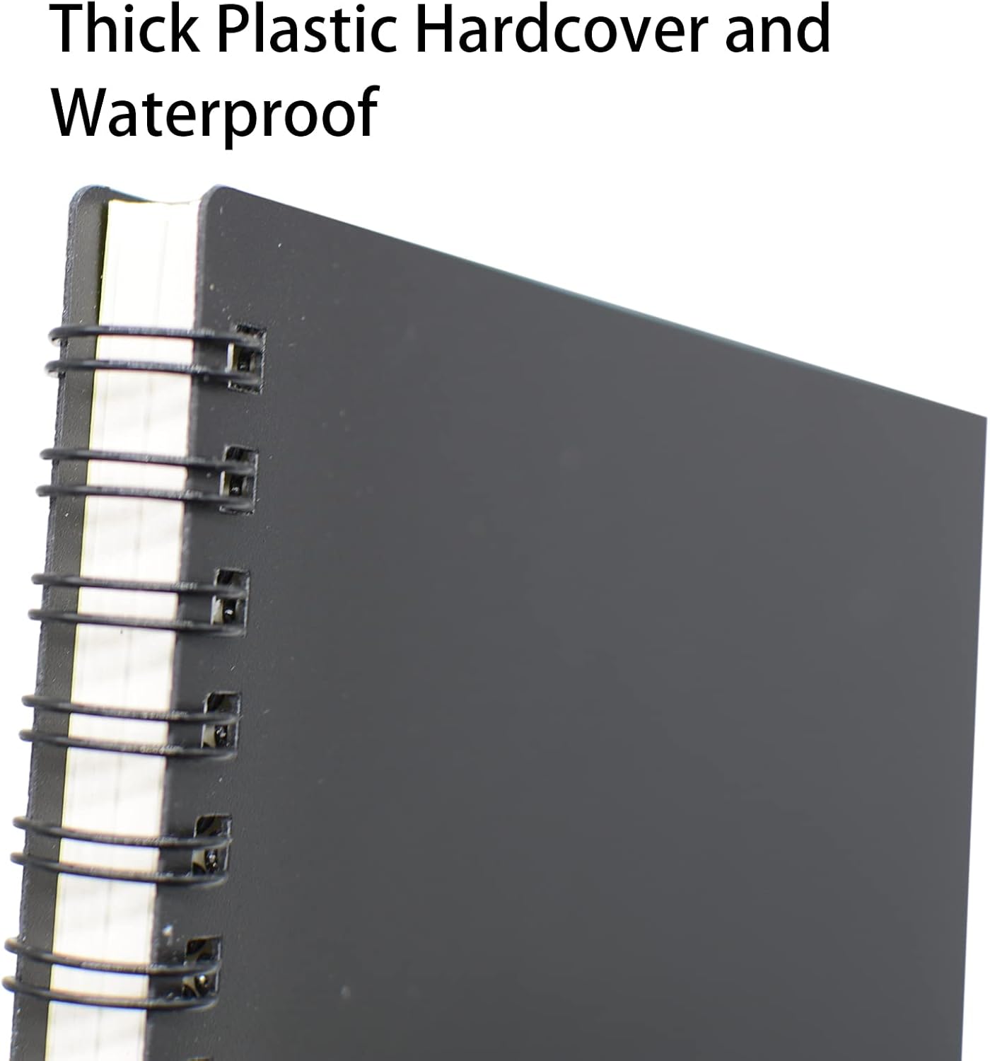 Yansanido Spiral Notebook, 6 Pcs A5 Thick Plastic Black Hardcover 8mm Ruled 80 Sheets -160 Pages Journals for Study and Notes (6 Pcs A5 Black) (Pack of 2)