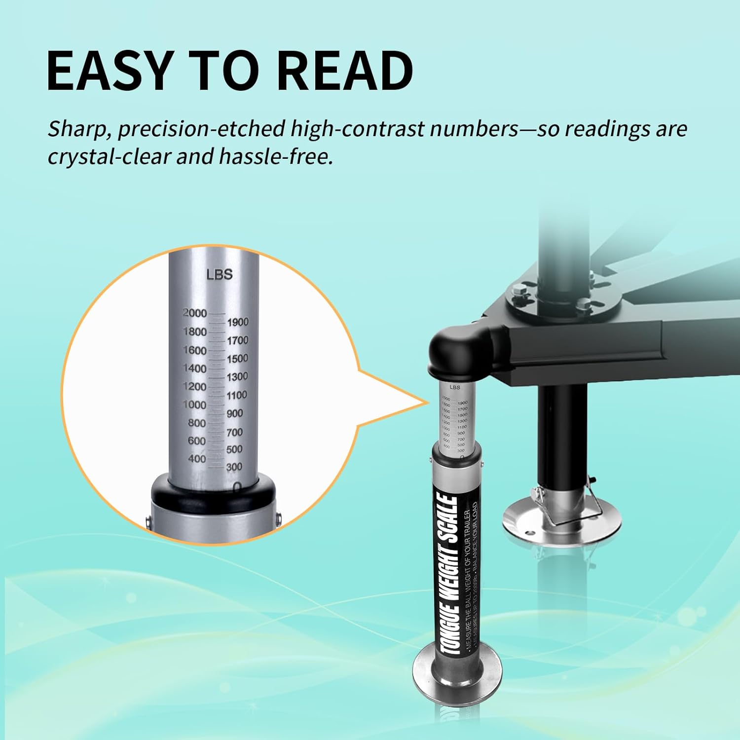 2000 lbs RV Trailer Tongue Weight Scale, Portable Tow Hitch Weight Scale for Safe Towing, Anti-Sway & Weight Distribution – Rv, Boat, Camper, Cargo Trailer & Truck Safe Towing Tool Accessories