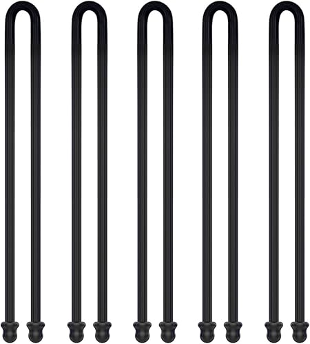 5 bridas de silicona de 18 pulgadas, organizador de cables para empaquetar auriculares, cables de computadora, correas reutilizables para el hogar,