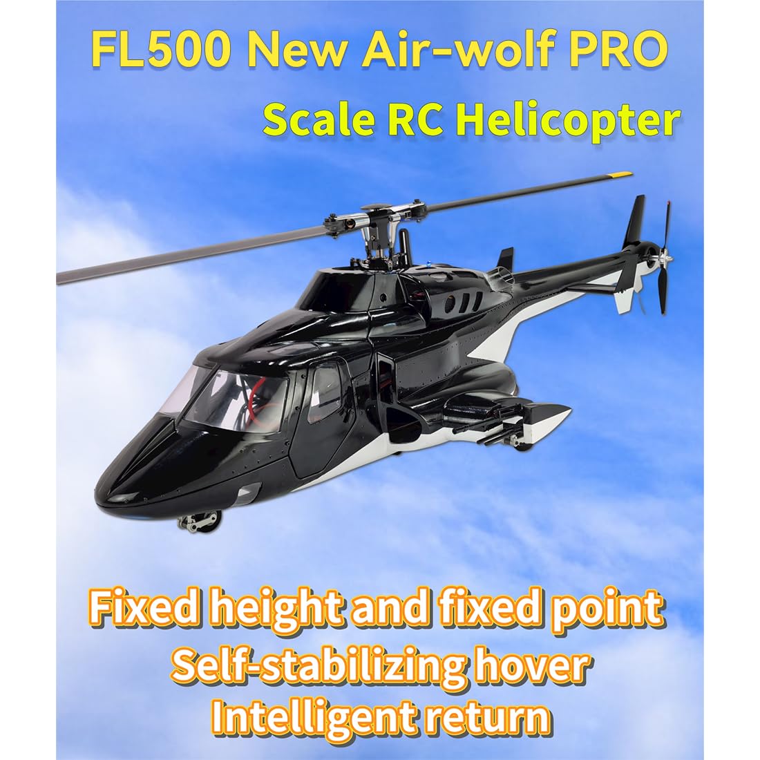 Elicottero RC per adulti, FL500 Pro 500-Class 2.4G 6CH Scala RC elicottero modello con FLISHRC L7 Flight Controller e 4 modalità di posizionamento GPS, giocattolo interno ed esterno per gli amanti RC