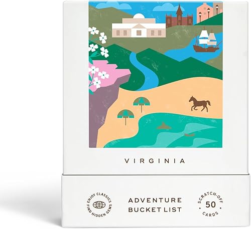 Reach International Outfitters Lista de deseos de Virginia Adventure 50 tarjetas para rascar para actividades al aire libre, atracciones turísticas