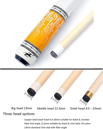 Miniatura 7 de Tacos de piscina de 57 pulgadas y 19 onzas para adultos, mango pulido lacado, 12 división de arce para bar y casa de bar profesional