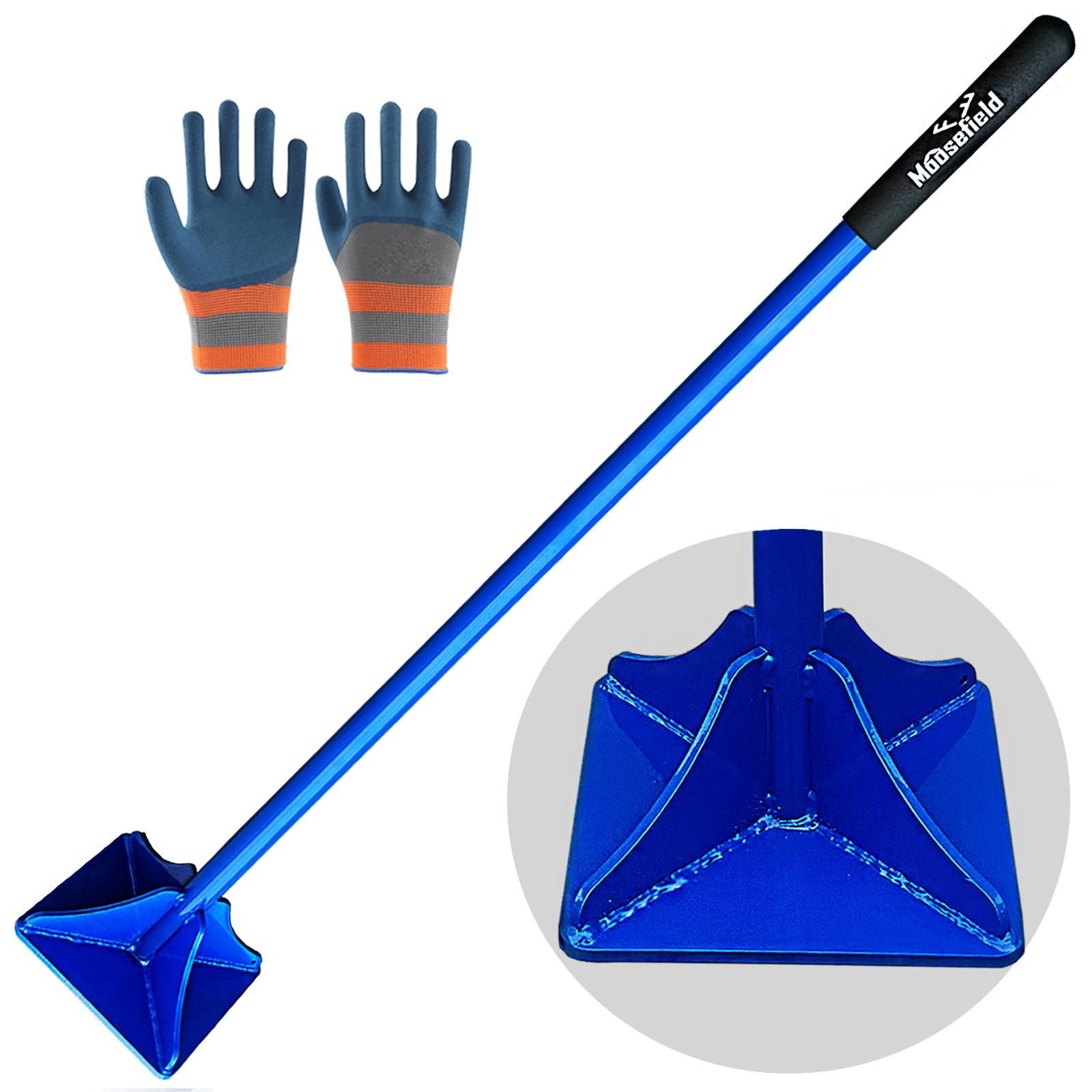 Fully Welded Steel Tamper Heavy Duty Steel Tamper 8\"x8\" with 45 inch Handle Garden Landscaping Rammer for Earth Soil Asphalt, Gravel and Dirt Compaction Levelling Paver Tool Trash Tamper —JUST THE POLE