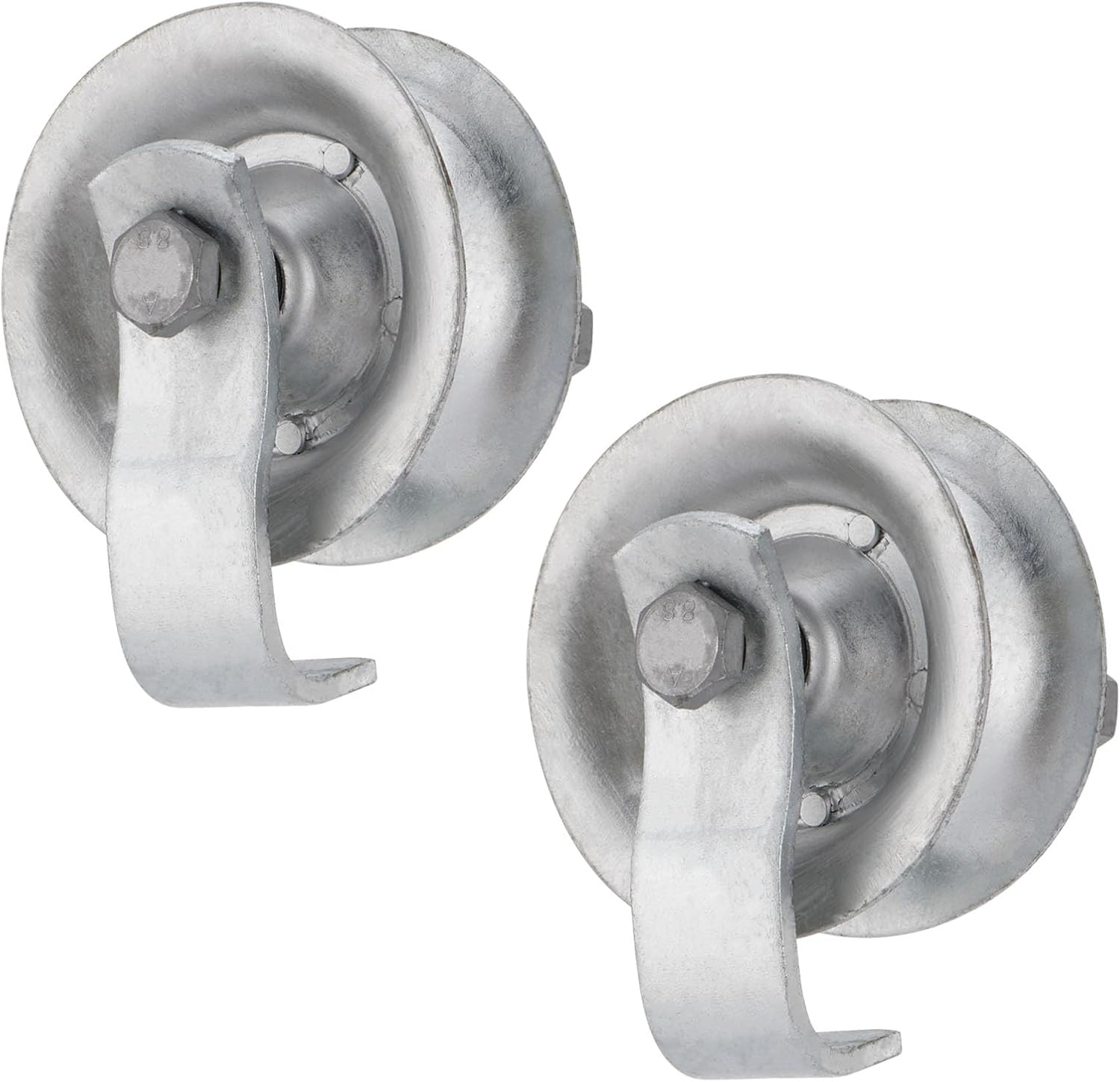SPARKWHIZ Sliding Gate Rollers for 1 5/8" Pipe Track, 5" Steel Pipe Track Roller, Galvanized Rolling Gate Hardware Kit