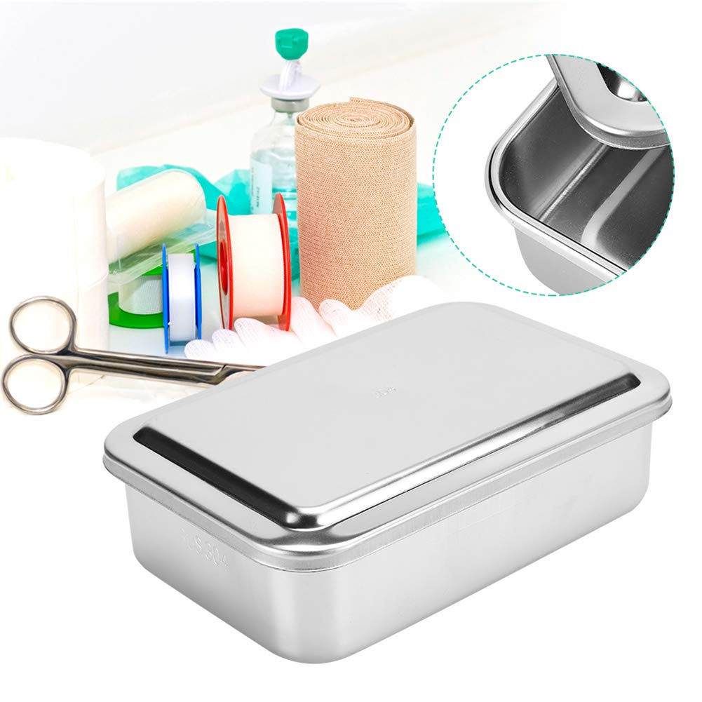 6-Zoll-Sterilisatorbehälter-Reinigungsbox Professional 304 Edelstahl-Rostschutz-Aufbewahrungsbox für Instrumente Wiederverwendbare Reinigungsbox mit Deckel