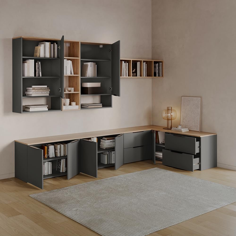 Livinity Credenza Piave, Antracite, con 2 porte