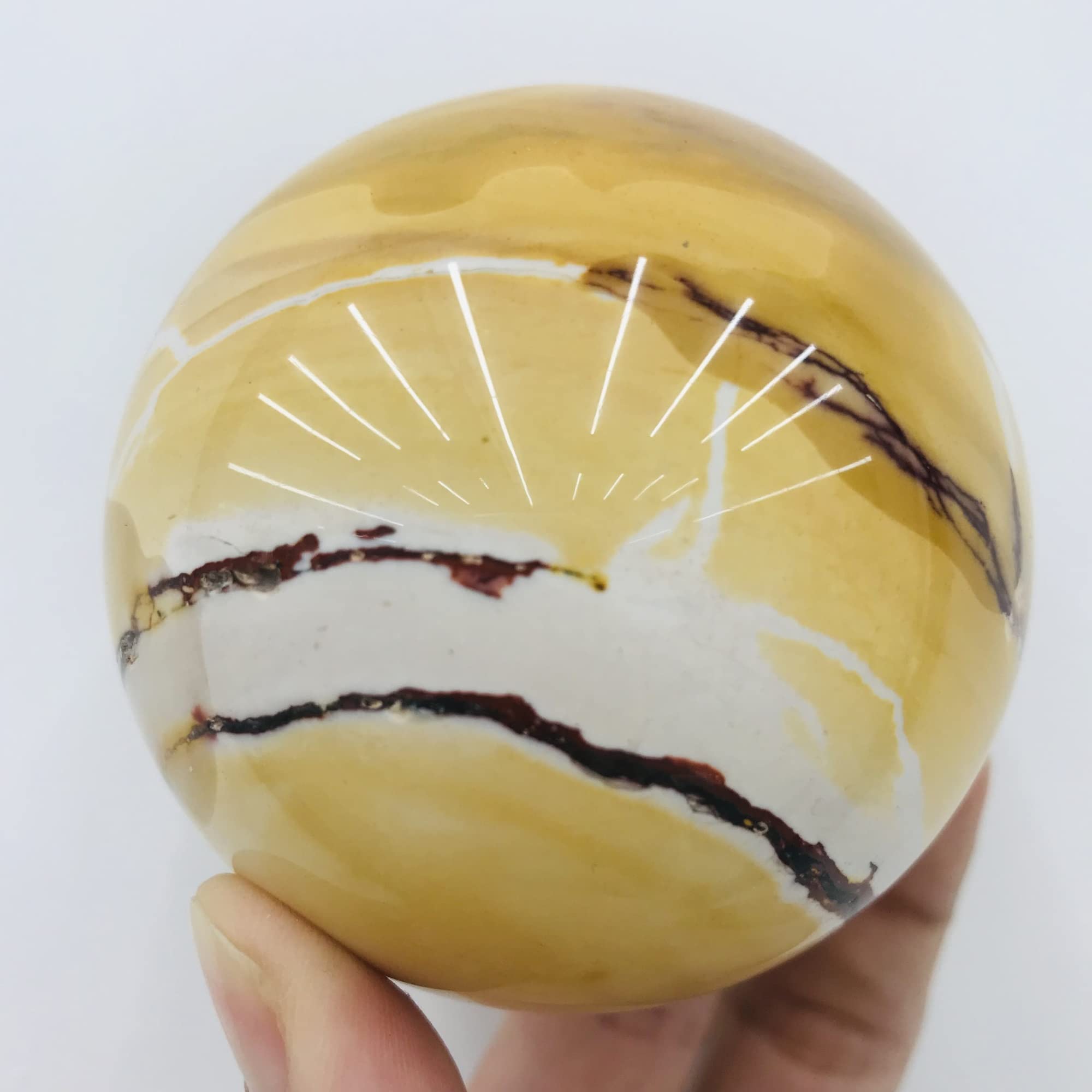 Medytacja dom Naturalna kula opalowa kryształowa kula wystrój domu Reiki kamienna kula. (rozmiar: 250-300 g)