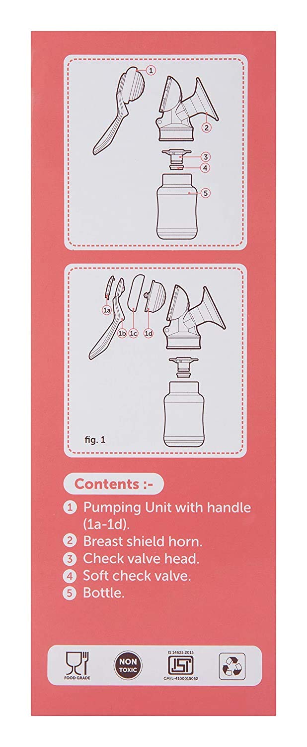 U-grow Handmilchpumpe - Manuelle Brustpumpe Stillen Milchsammler - BPA-frei Milchpumpe