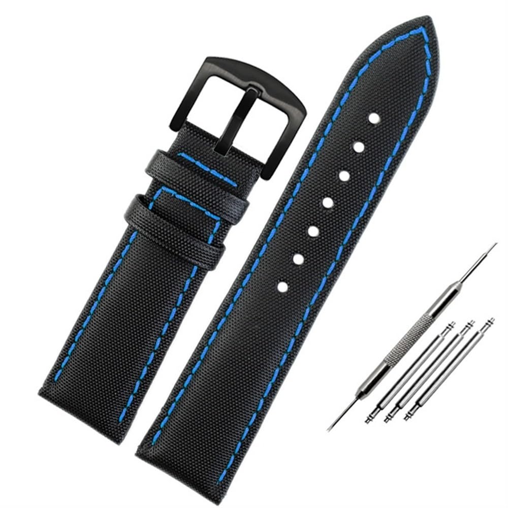 Remplacement du bracelet de la montre intelligente Bracelet de montre en cuir et toile de Nylon Bracelet de montre à dégagement rapide Bracelet de montre Bracelet de remplacement universel Bracelet de