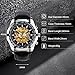 Imagen de RORIOS Relojes Hombres Mecánico Automático Relojes Luminoso Reloj con Correa en Cuero Militar Deportivo Relojes de Pulsera