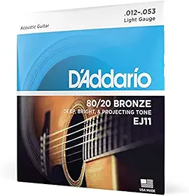 Encordoamento Para Violão Aço .012-.053 D'Addario Bronze 80/20 EJ11