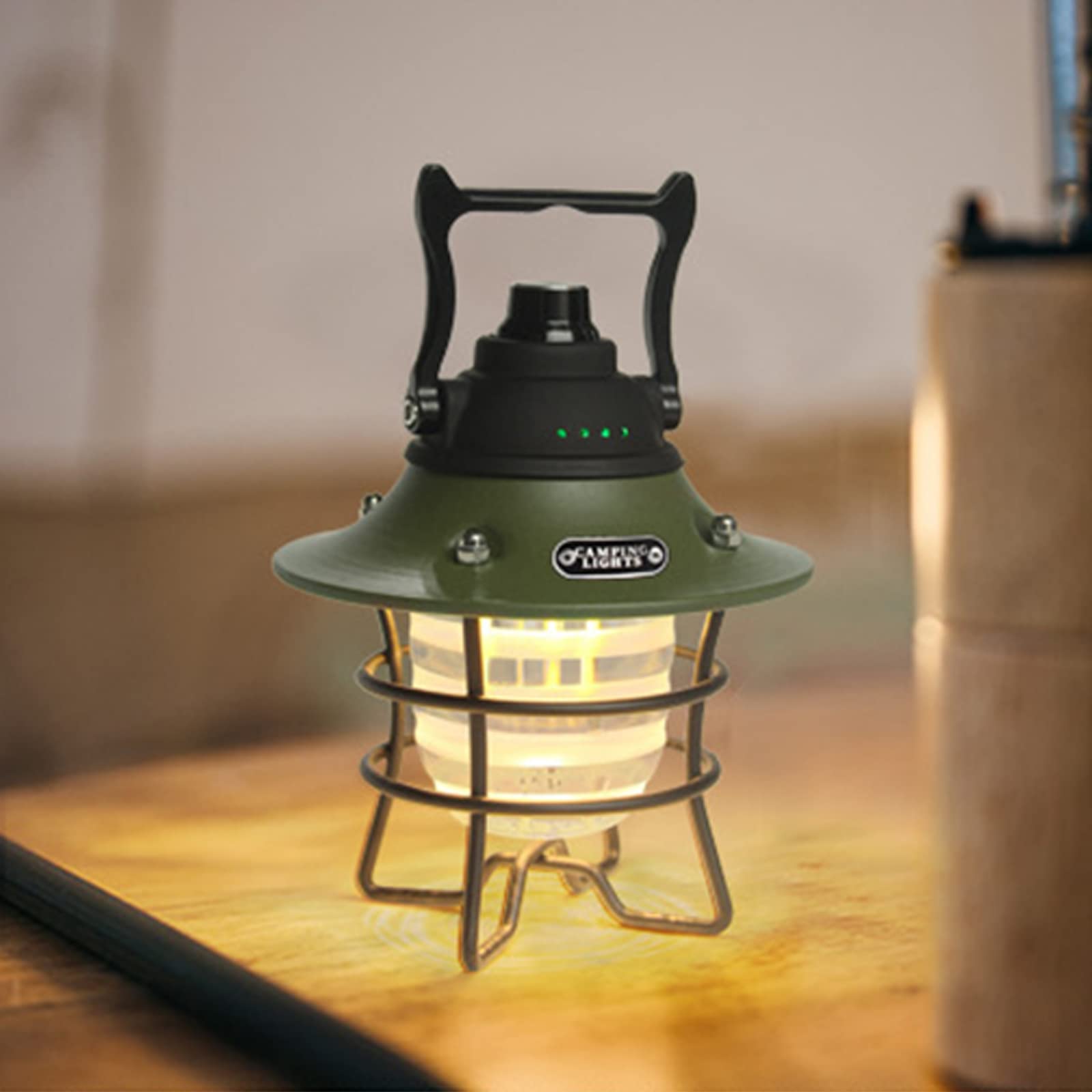 BOSUGE, Retro elektrische Campinglampe, tragbare Campinglaterne, wiederaufladbare hängende Campinglampe, Outdoor-Zeltlicht, LED-Notbeleuchtung for Wandern, Klettergarten