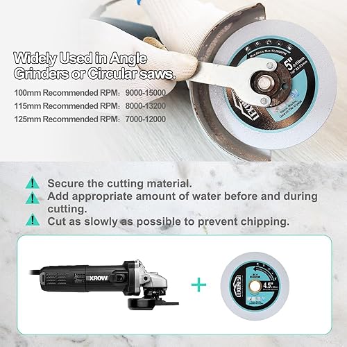 Miniatura 3 de Disco de corte de vidrio de diamante, 3 piezas de hoja de sierra de rueda de corte de 4.5 pulgadas4.528 in para cortar azulejos de cerámica y mármol