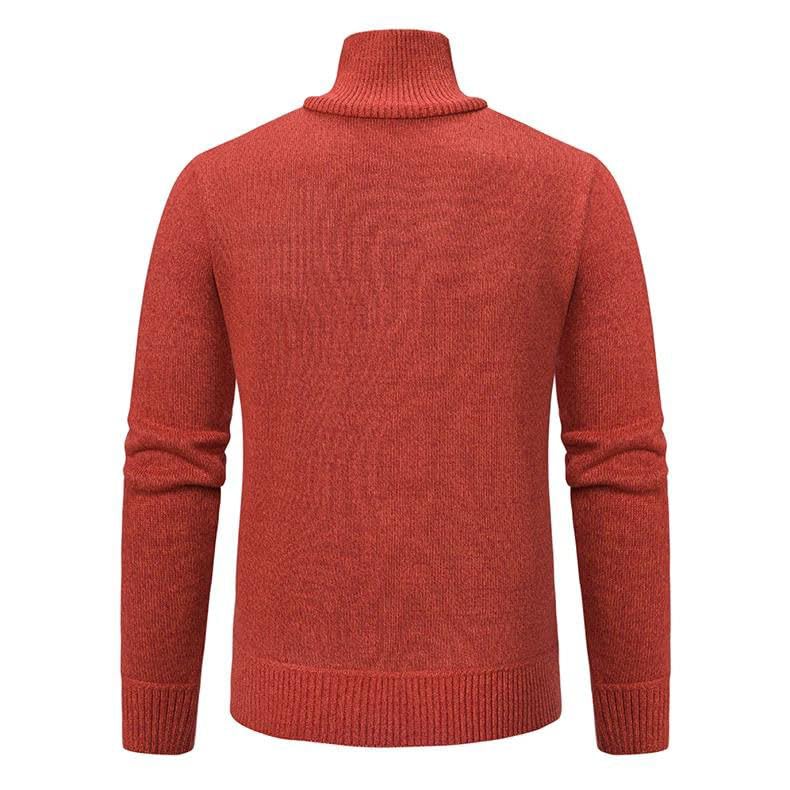 Pullover Men Sweater Thick Half Zipper Stand Collar Outerwear2