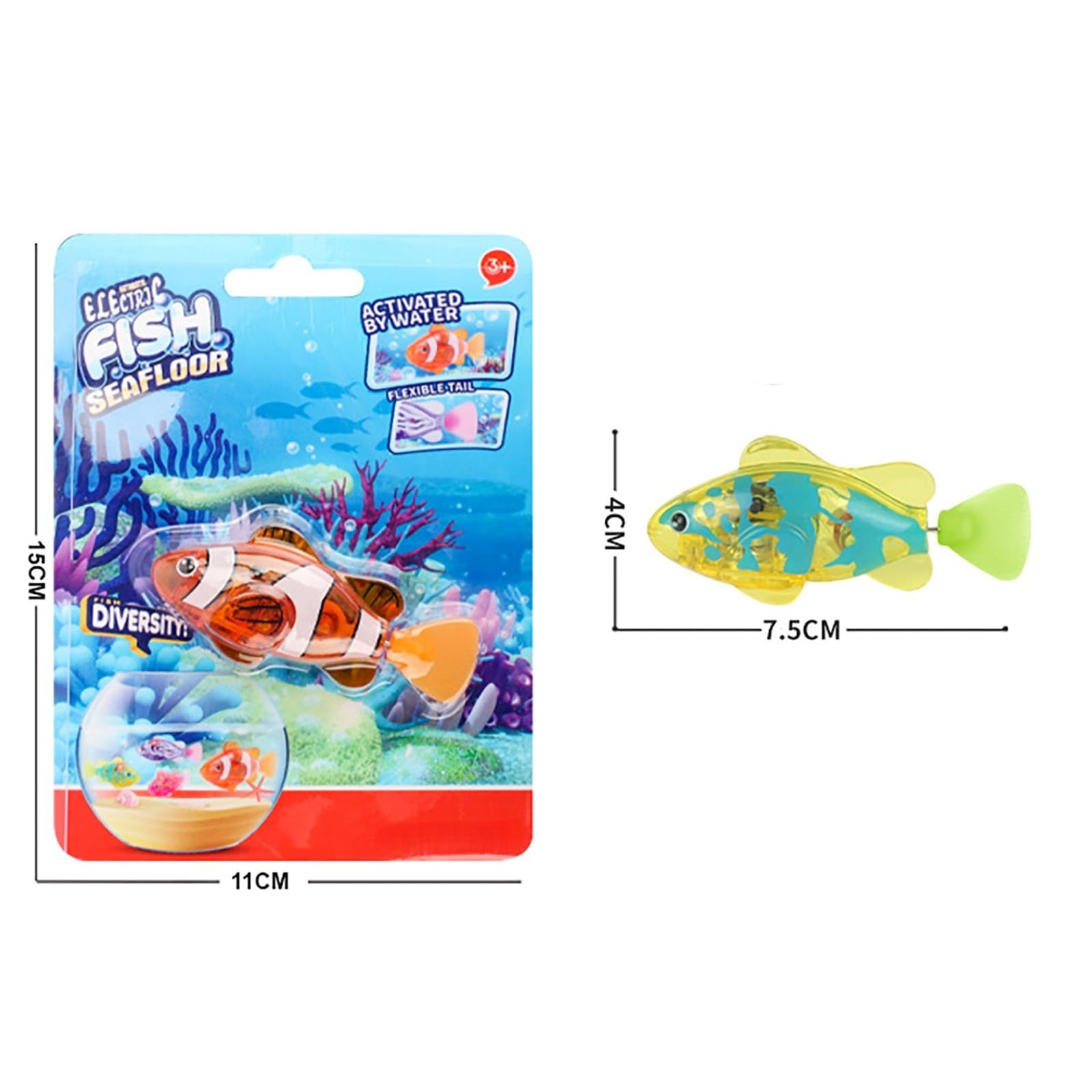Magic Water-Activated Glowing Swimming Fish, Pool Toy Robotic Fish, Interactive Colorful Robot Fishes for Bathtub, Swimming Pool (4pcs) — view 2