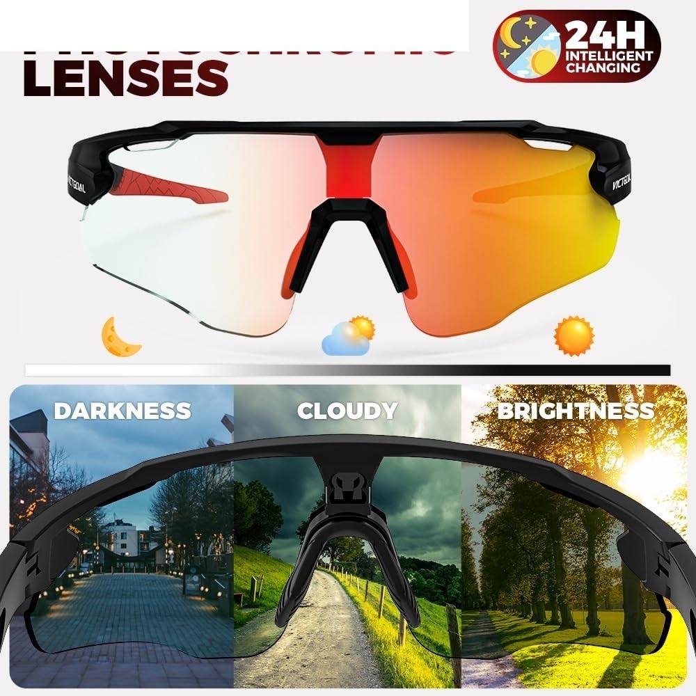 Gafas de Ciclismo Gafas de sol fotocromáticas for ciclismo | For hombres mujeres deportes UV400 protección bicicleta gafas montaña carretera bicicleta gafas