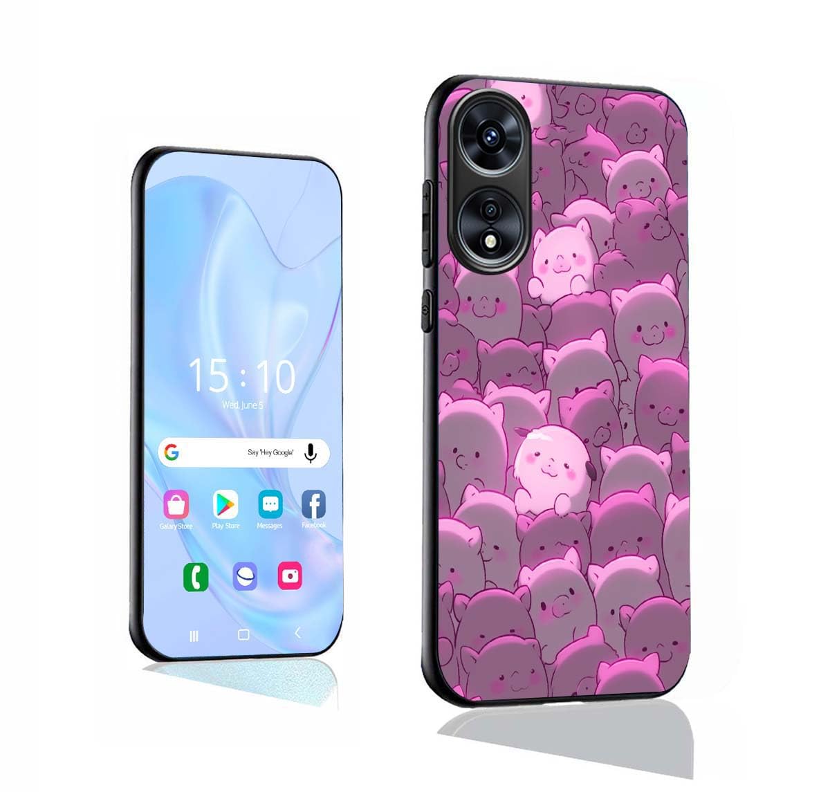 GOKEN Vetro Sfumato Cover Per Oppo A17 4G, Cover Con Schienale In Vetro