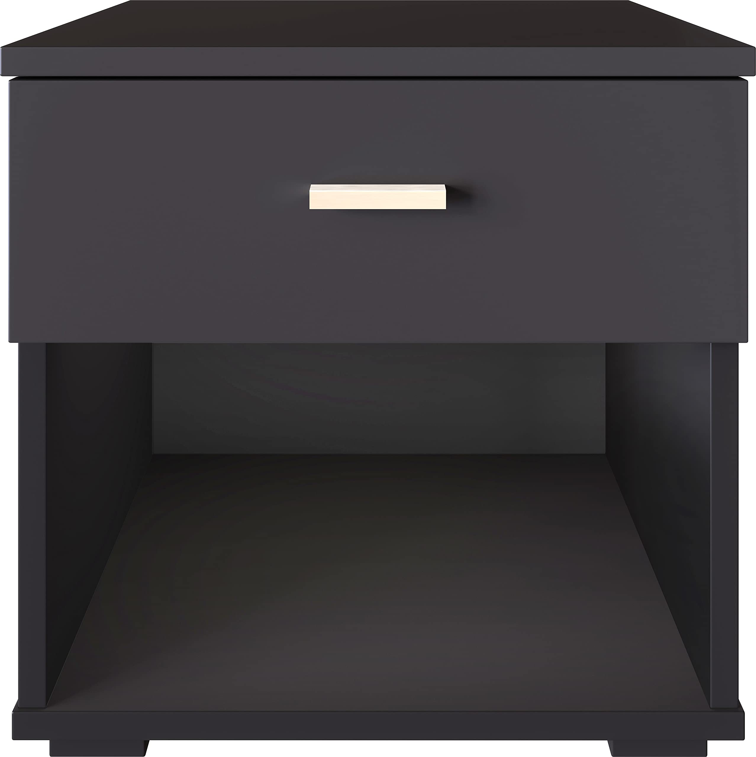 Boyd Sleep Novara Nachttisch – Schwarz, Mit Schublade Und Regal, 45x39,6x45 Cm