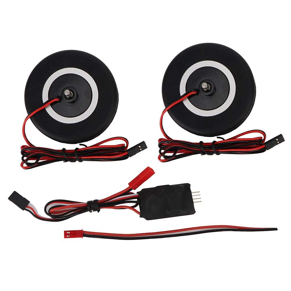 Dilwe RC Wheel Brake System, 65mm Rubber Tires Wheel Brake Remote Control Wheel Brake with 4mm Axle Shaft