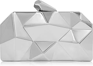 Women's Clutch Purses Metallic Bridal Party Geometric Evening Clutches B...