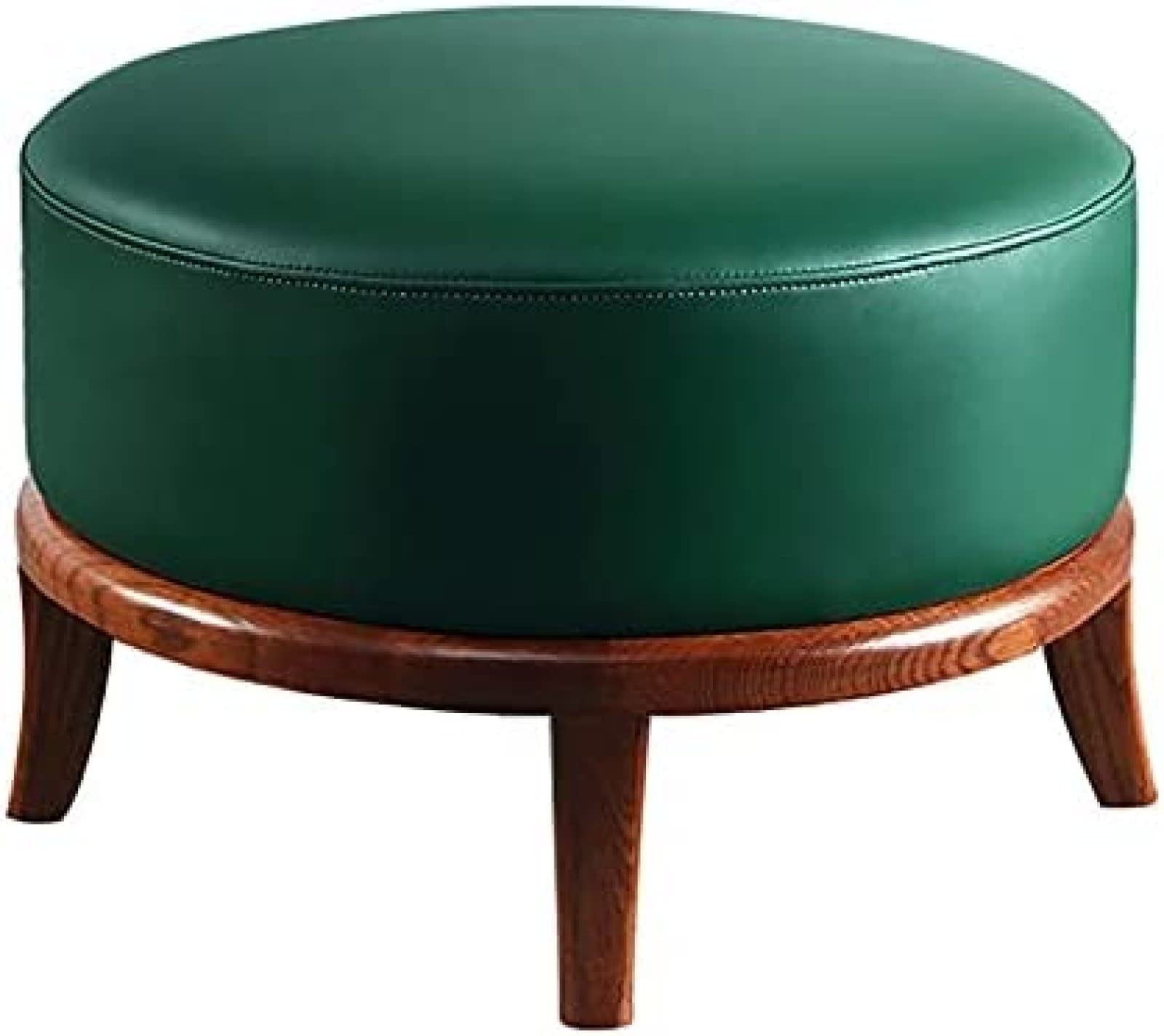 Repose-pieds de qualité supérieure rond en cuir moderne vert