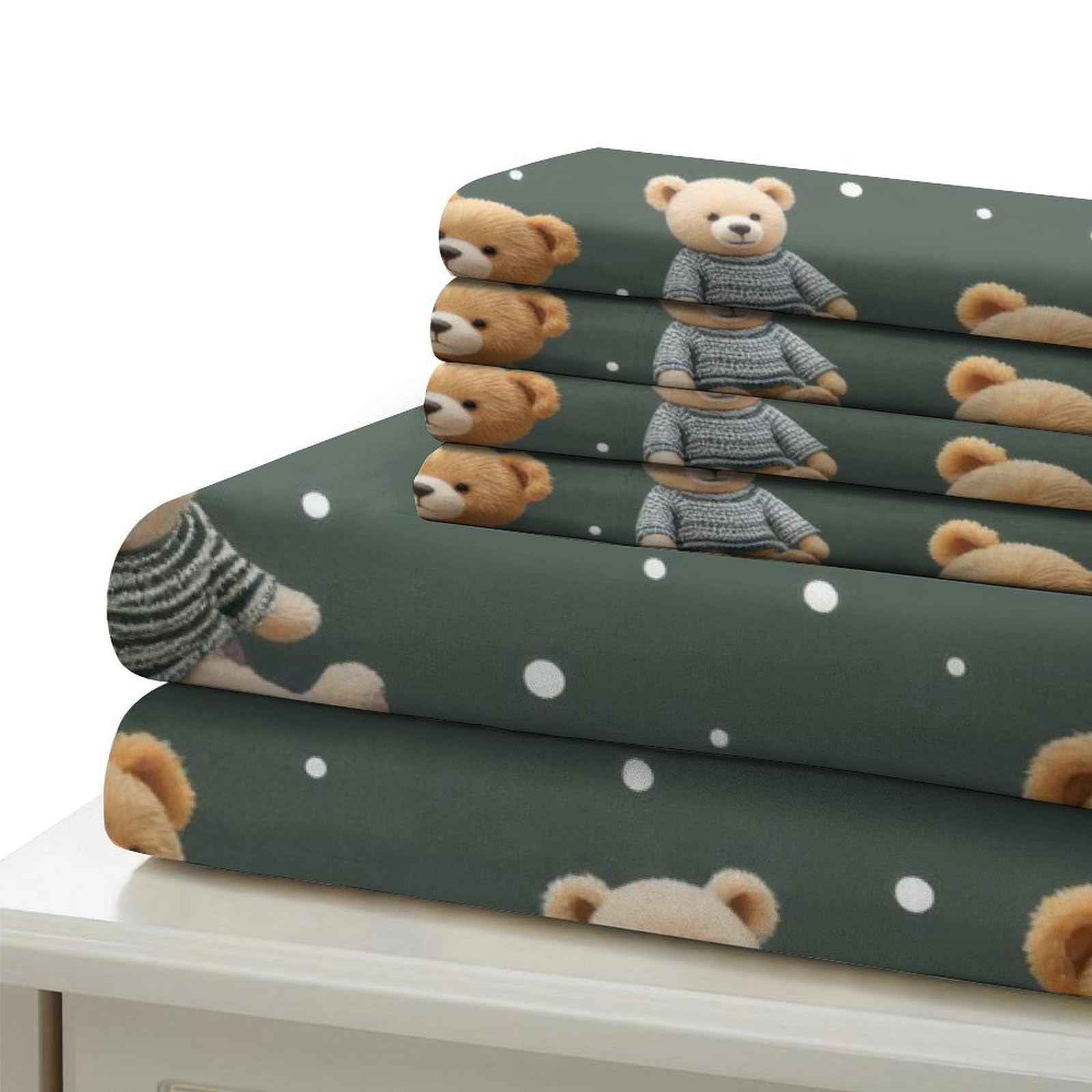 3D Druck Niedliche Teddybär Mikrofaser Bettbezug Weich Schlafzimmer Deko Teddybären Bettwäsche Set für jedes Alter Geschenk Super King（260x220cm）