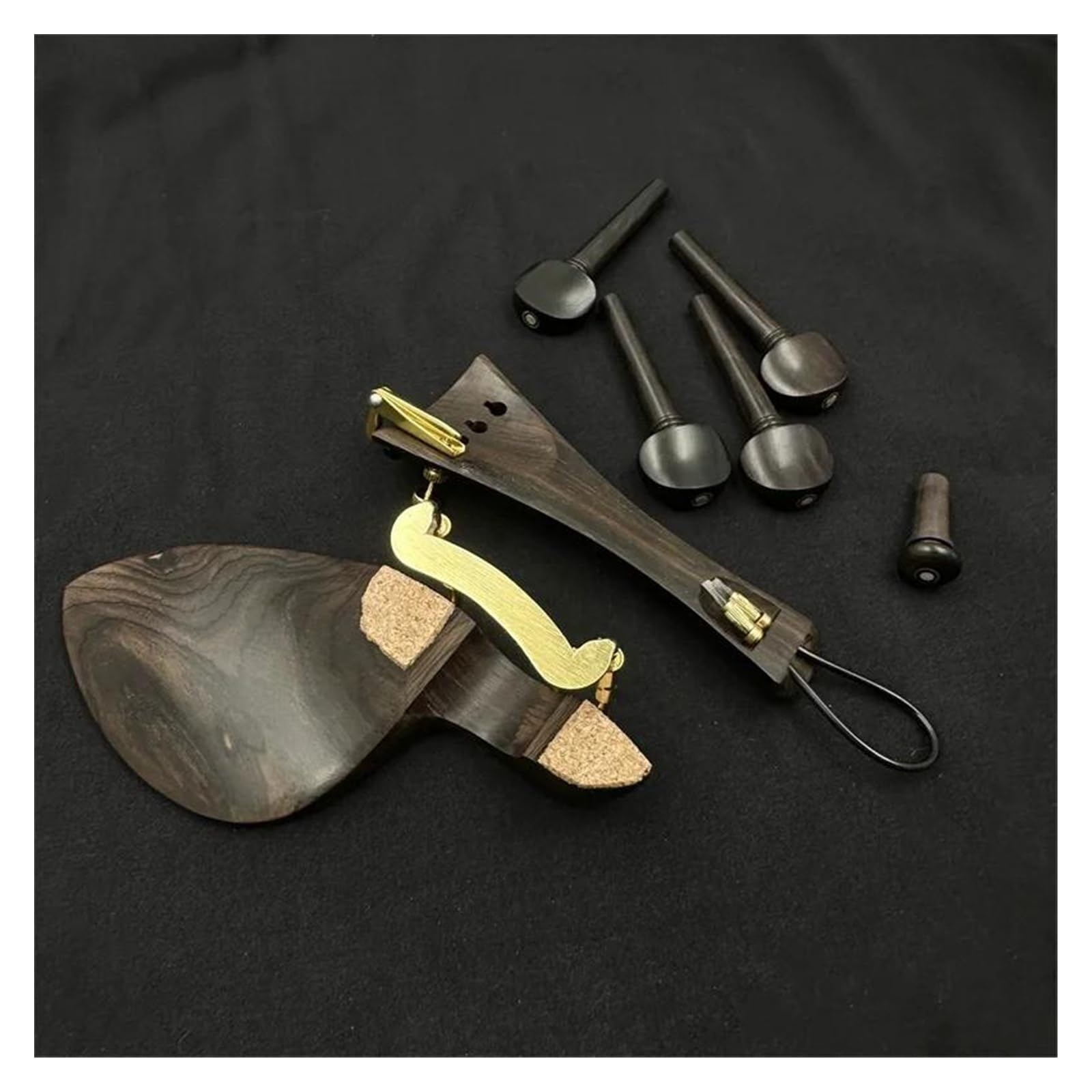 1 juego de accesorios para violín de ébano con mentonera y afinador de tripa de nailon Accesorios profesionales para violín
