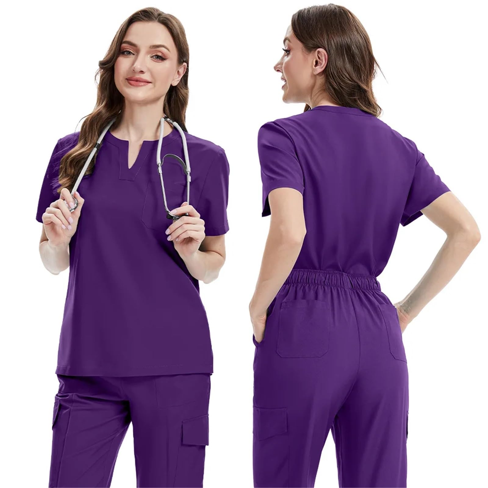 Uniformes médicos Bata Uniforme Mujer artículos de enfermería Accesorios Enfermeras clínica Traje médico salón Belleza SPA para AtencióN MéDica, SalóN De Belleza(Green,L)
