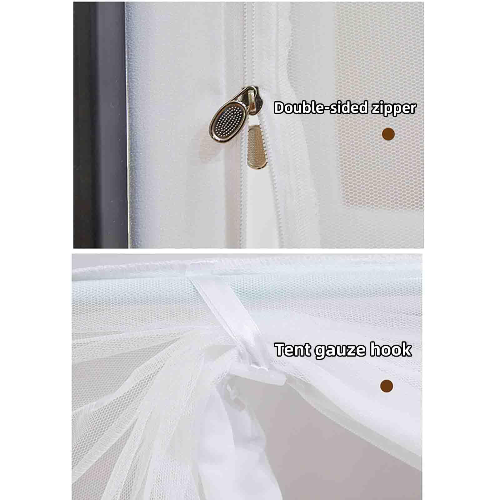 JUSHZ Bettvorhänge Moskitonetz Reise Reisebett Mückennetz Bett Mosquito Net (80×190×90cm,White)