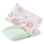 TILLYOU Toddler Pillowcases 13 x 18 Travel Pillow Case 2 Pack, Kids Pillowcases Machine Washable with Envelope Closure, Peach dot & Light Green