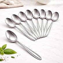 Stainless Steel Table Spoons 16 cm | Mirror Finish | Rust-Resistant | Lightweight Daily Use Dinner Spoons | Dishwasher Safe | Cutlery Set for Home & Kitchen | Catering | Resturants (Set of 6 Spoons)
