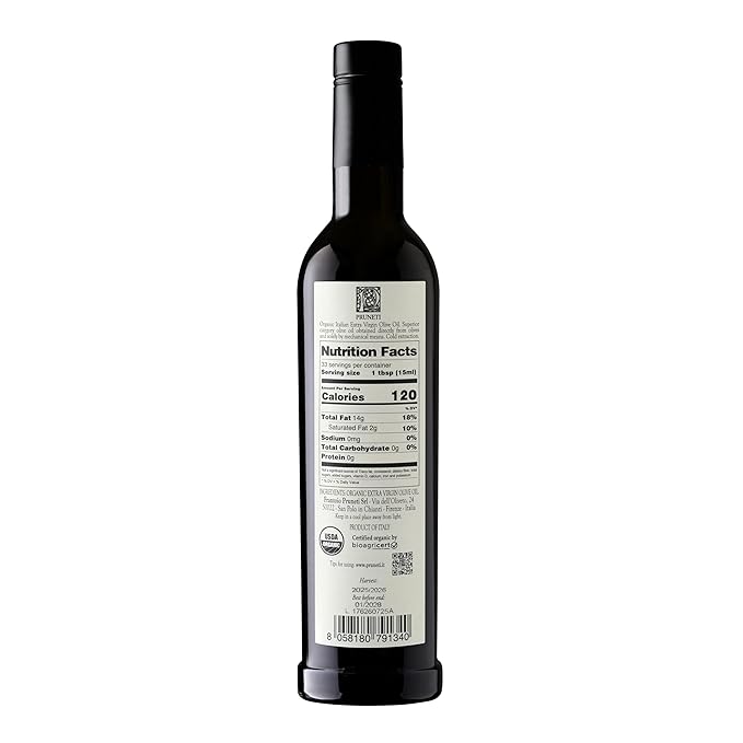 Aceite de Oliva Extra Virgen Orgánico Pruneti Frantoio 2 lb miniatura 2