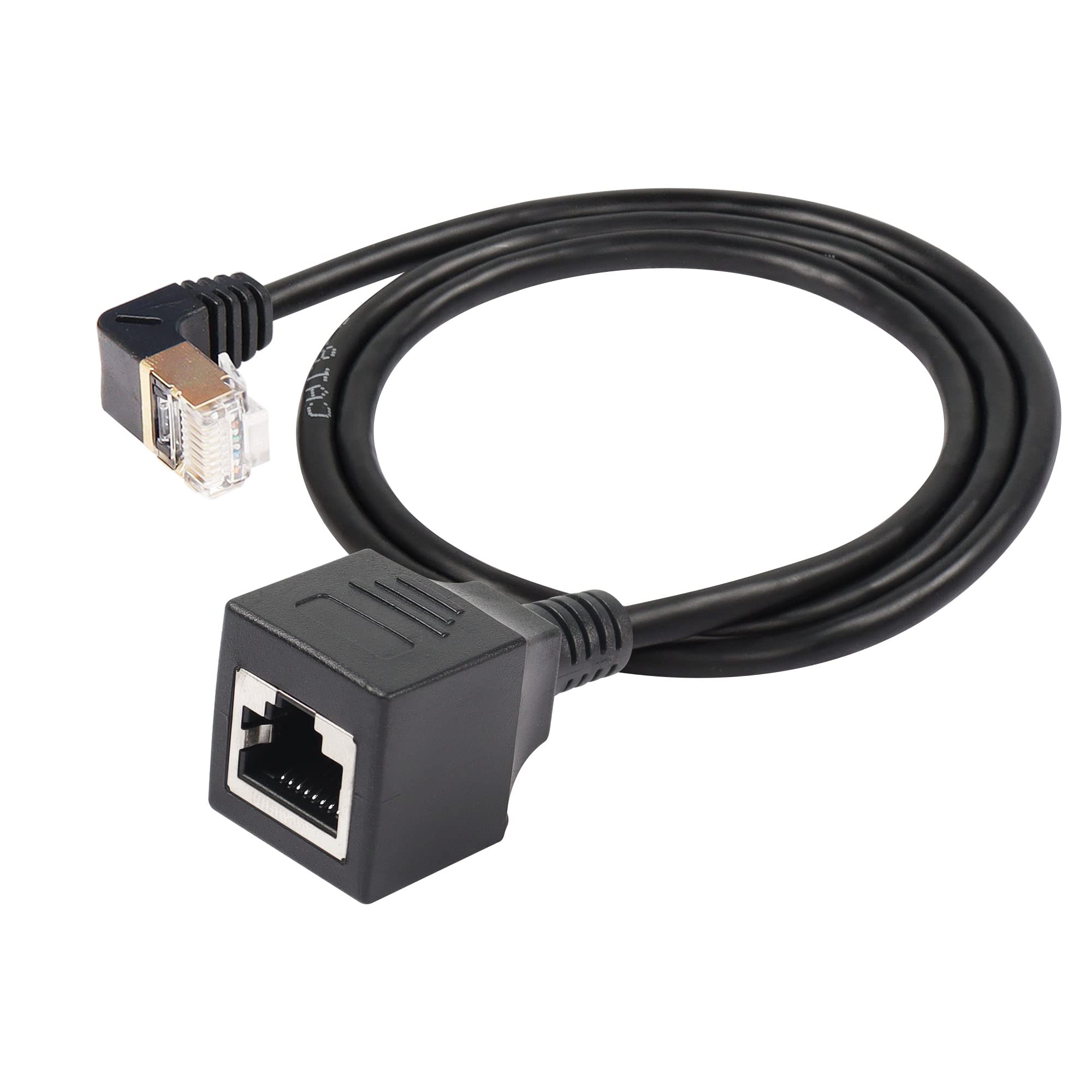 SinLoon Kabel Ethernet RJ45 Cat8 90 stopni wysokiej prędkości Cat8 kabel sieciowy 90 stopni SFTP 40 Gb/s 2000 MHz do serwera modemu routera (UP)