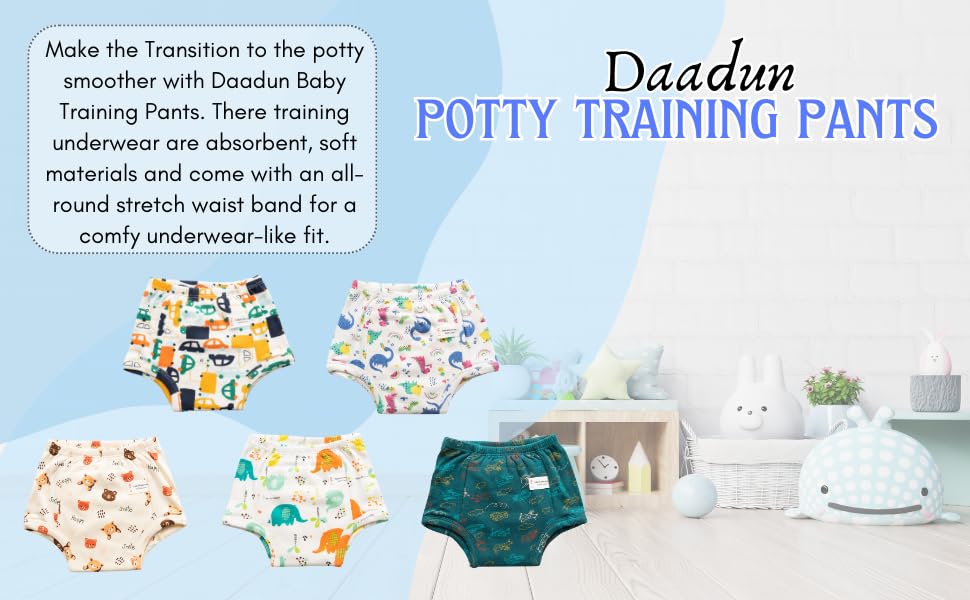Image of Baby Padded Underwear - Soft Cotton Potty Training Pants for Toddlers, Washable & Reusable, Leak-Proof Training Underwear for Boys & Girls