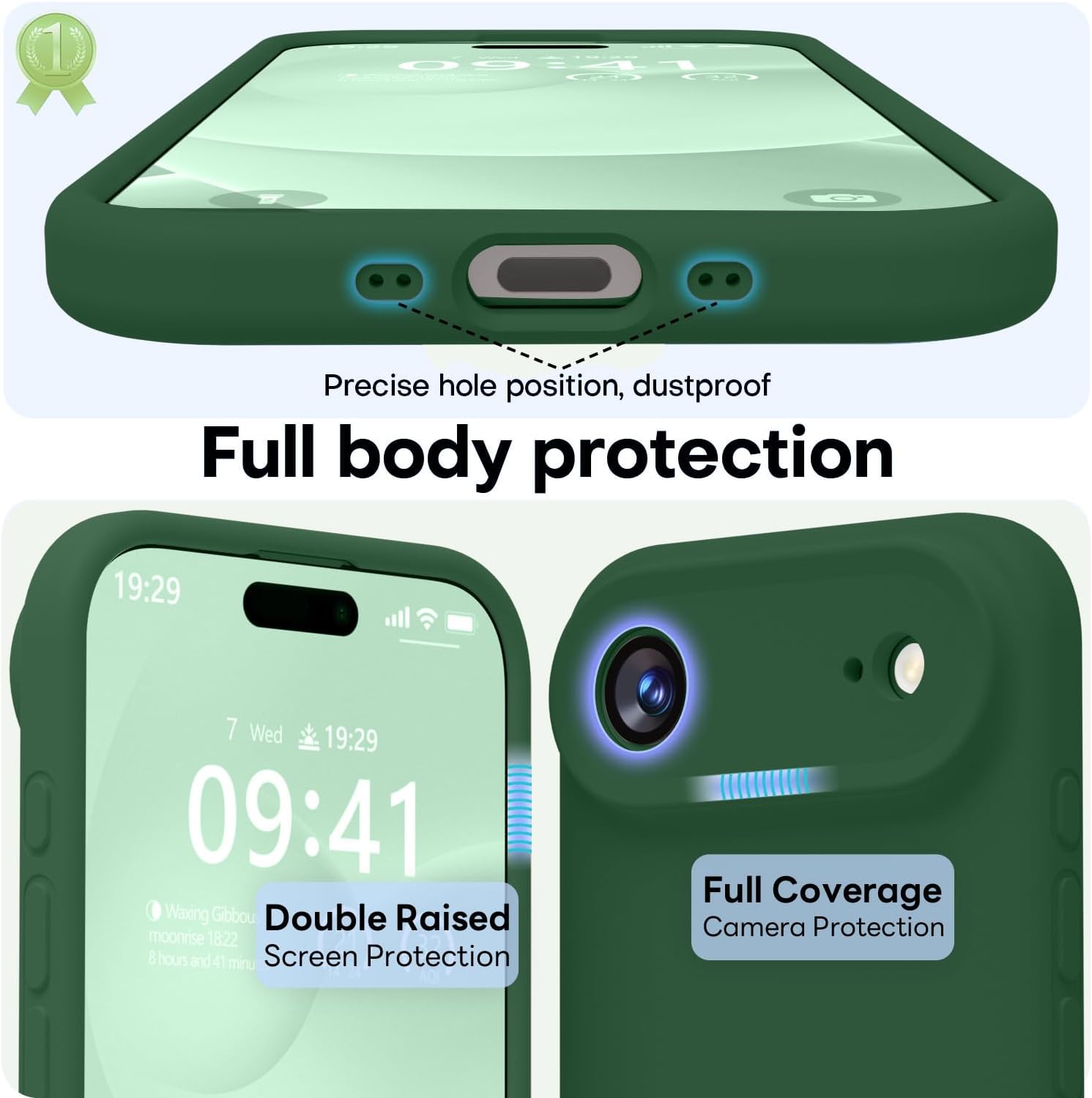 LOVE 3000 Designed for iPhone Air Case, Premium Silicone [Compatible with Magsafe][Soft Anti-Scratch Microfiber Lining] Shockproof Protective Phone Case for Holsters 6.5", Green thumbnail
