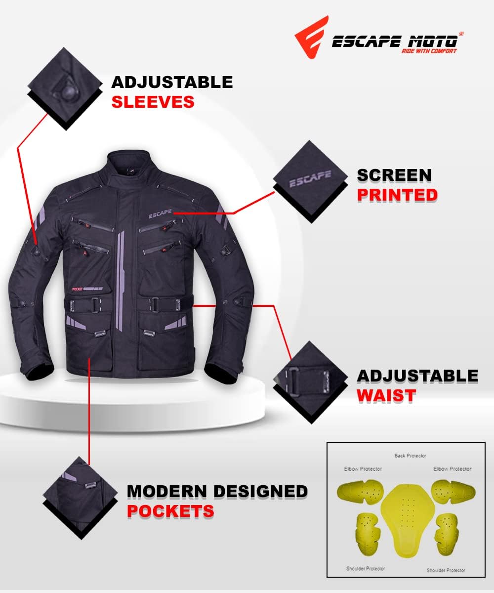 Escape Durable Motorcycle Jacket for All-Weather Adventures | CE Approved | Ultimate Gear for Touring and Sport Riding - Image 3