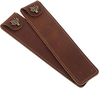 Mipcase Estuche De Cuero Genuino para Lápices 2 Unidades Delgado para Un Solo Bolígrafo Estuche Vintage para Lápices Funda para Bolígrafos Estuche Delgado para Lápices Estuche para