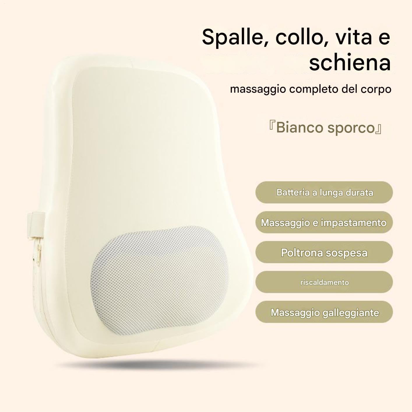 Massaggiatore per la Zona Lombare - Massaggiante Riscaldato per Cervicale,Lombare Elettrico Senza Fili per Auto Ufficio Casa Sport e Viaggio per Uomini e Donne