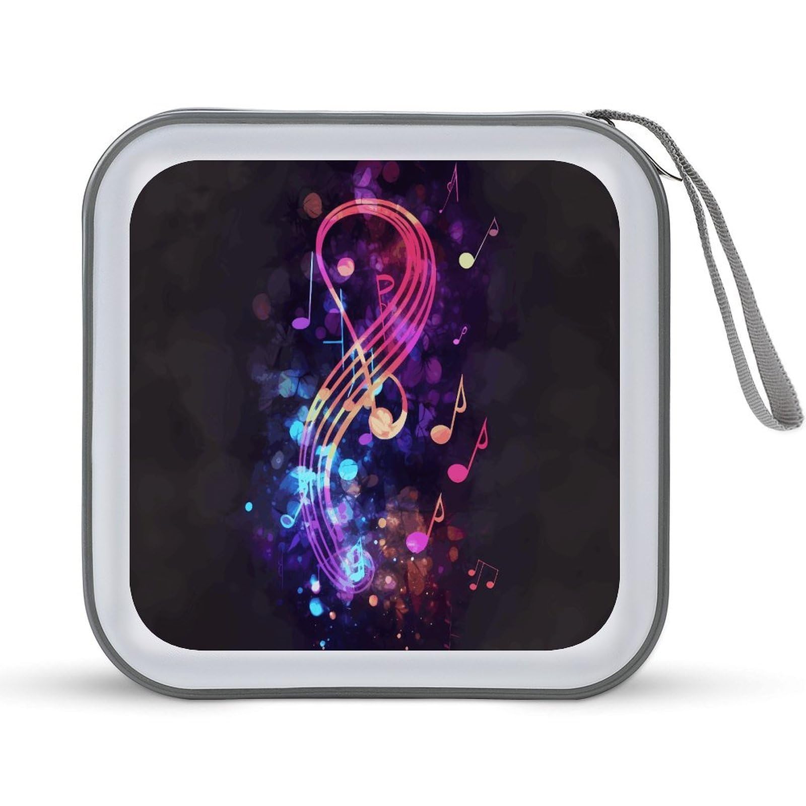 VstaDank Colorful Galaxy Music Note CD Case DVD Holder Storage Portable Carry Binder Holder Wallet Large Storage Disc Wallet Bag Hard Plastic DVD Disc Case Large Media Binder 40 Capacity